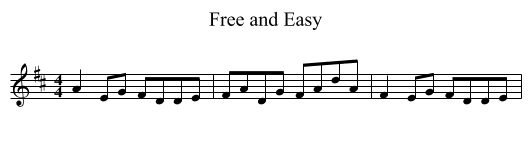 Free and Easy - staff notation