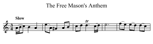 Free Mason's Anthem, The - staff notation