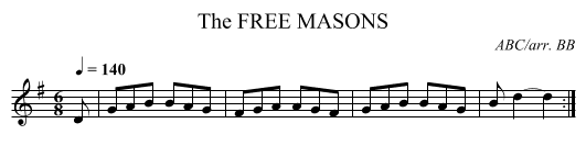FREE MASONS, The - staff notation