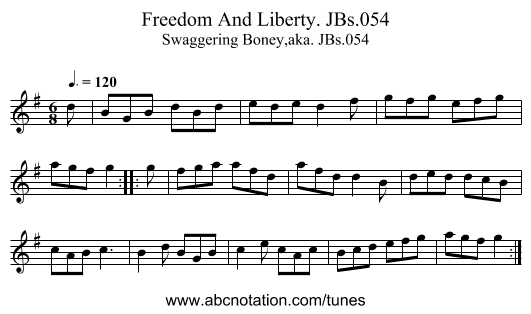 Freedom And Liberty. JBs.054 - staff notation