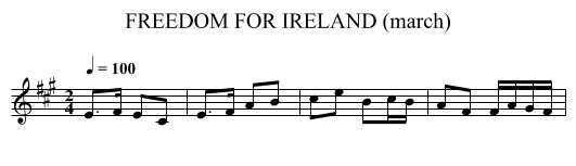 FREEDOM FOR IRELAND (march) - staff notation