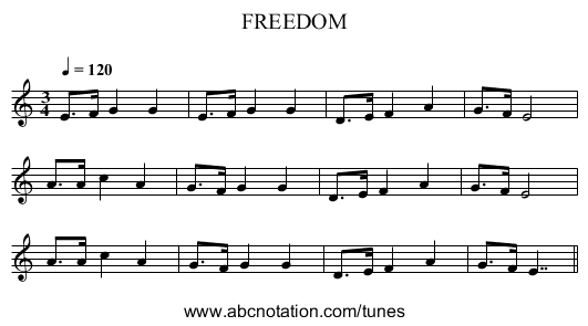 FREEDOM - staff notation