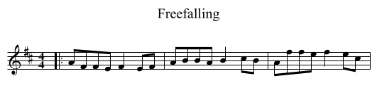 Freefalling - staff notation