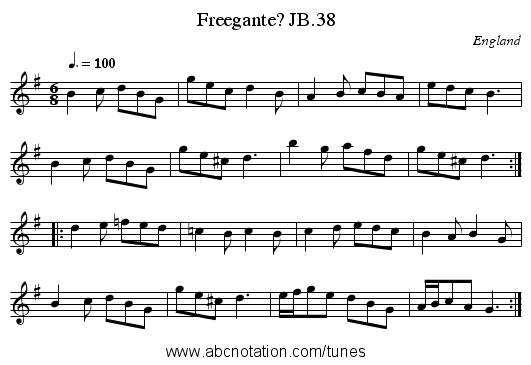 Freegante? JB.38 - staff notation
