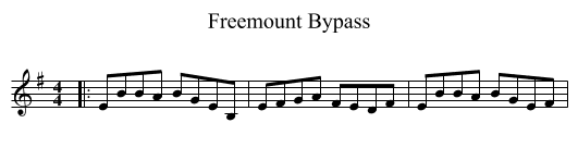 Freemount Bypass - staff notation
