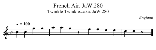 French Air. JaW.280 - staff notation