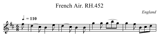 French Air. RH.452 - staff notation