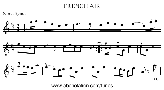 FRENCH AIR - staff notation