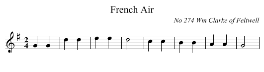 French Air - staff notation