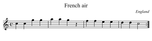 French air - staff notation
