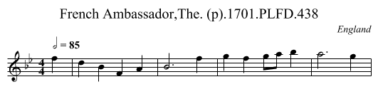 French Ambassador,The. (p).1701.PLFD.438 - staff notation