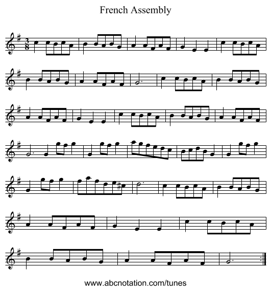 French Assembly - staff notation