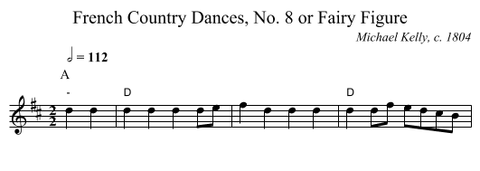 French Country Dances, No. 8 or Fairy Figure - staff notation
