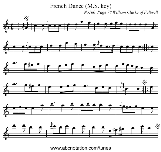 French Dance (M.S. key) - staff notation