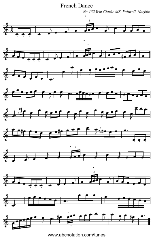 French Dance - staff notation