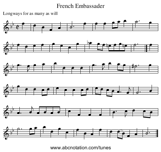 French Embassader - staff notation
