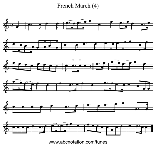 French March (4) - staff notation