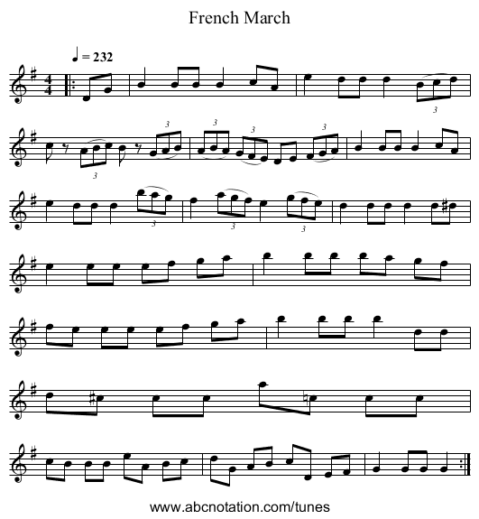 French March - staff notation