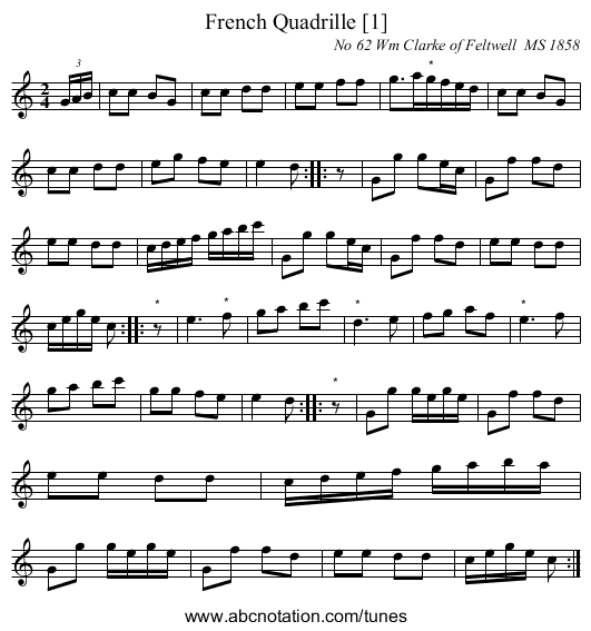 French Quadrille [1] - staff notation