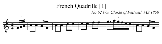 French Quadrille [1] - staff notation