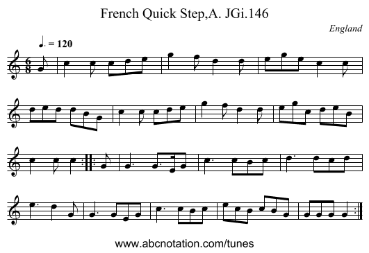 French Quick Step,A. JGi.146 - staff notation