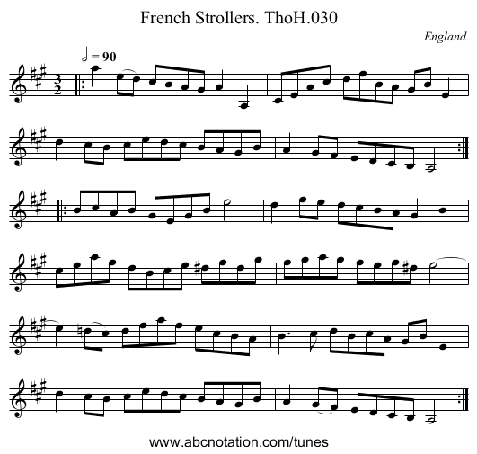 French Strollers. ThoH.030 - staff notation