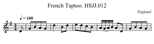 French Taptoo. HSJJ.012 - staff notation
