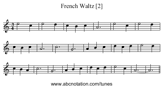 French Waltz [2] - staff notation