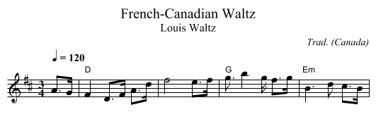 French-Canadian Waltz - staff notation