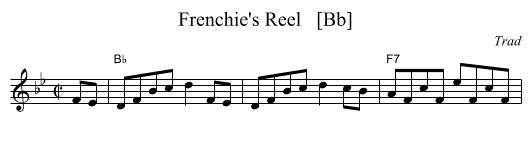 Frenchie's Reel   [Bb] - staff notation