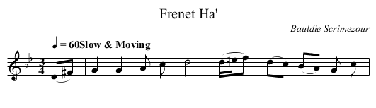Frenet Ha' - staff notation