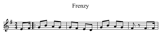 Frenzy - staff notation