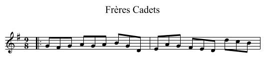 Frères Cadets - staff notation
