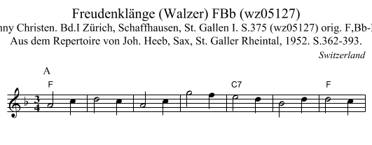 Freudenklänge (Walzer) FBb (wz05127) - staff notation