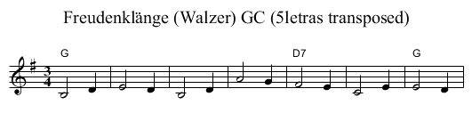 Freudenklänge (Walzer) GC (5letras transposed) - staff notation