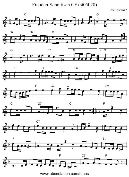 Freuden-Schottisch CF (st05028) - staff notation