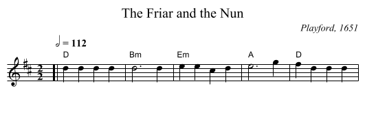 Friar and the Nun, The  - staff notation