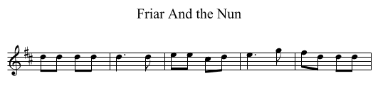 Friar And the Nun - staff notation