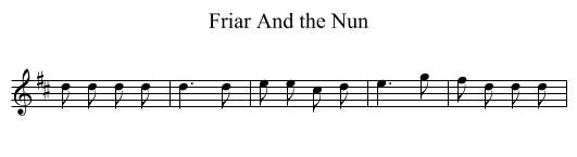 Friar And the Nun - staff notation