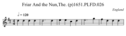Friar And the Nun,The. (p)1651.PLFD.026 - staff notation