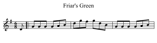 Friar's Green - staff notation