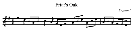 Friar's Oak - staff notation