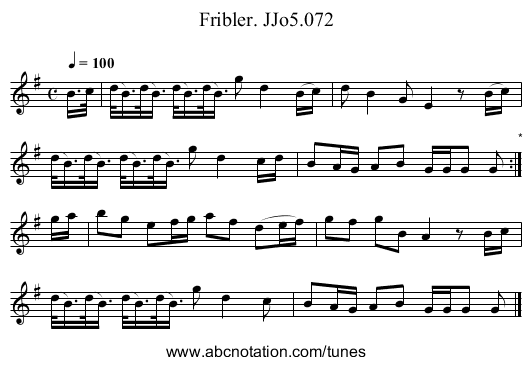 Fribler. JJo5.072 - staff notation