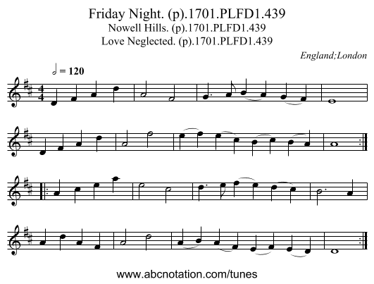 Friday Night. (p).1701.PLFD1.439 - staff notation