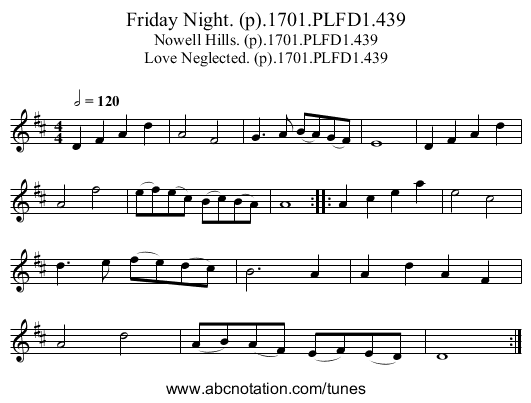 Friday Night. (p).1701.PLFD1.439 - staff notation
