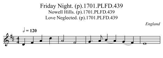 Friday Night. (p).1701.PLFD.439 - staff notation