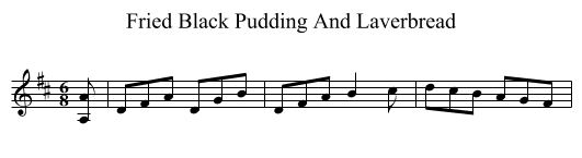 Fried Black Pudding And Laverbread - staff notation