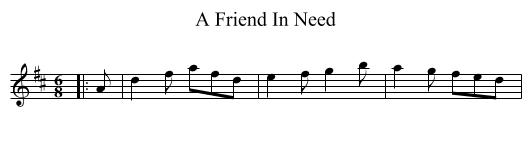 Friend In Need, A  - staff notation