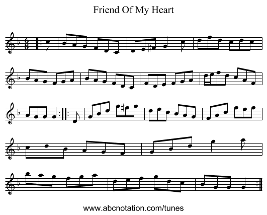 Friend Of My Heart - staff notation
