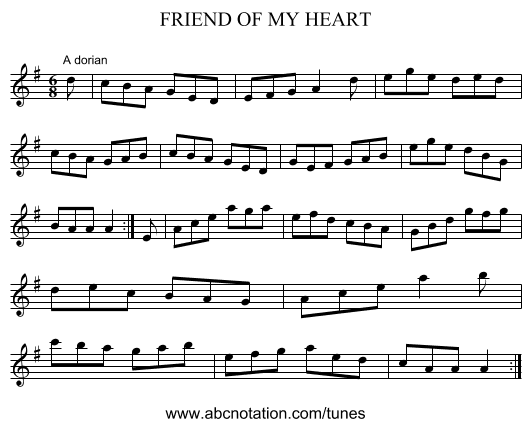 FRIEND OF MY HEART - staff notation